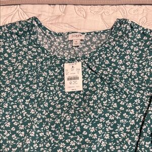 J. Crew Teal Floral Blouse New